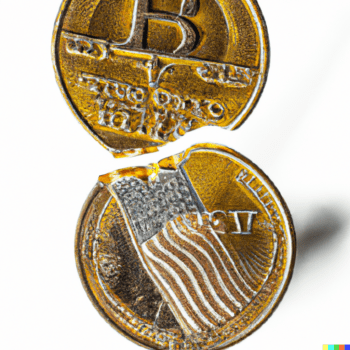 DALL·E 2023-03-13 17.25.55 – Create an image that conveys the instability of the USDC stablecoin and the risks of holding it. Incorporate elements that suggest potential conspirac